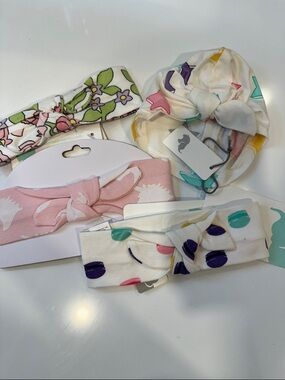 NWT Set of 3 Organic Cotton Knot Headbands and Turban Beanie Hat